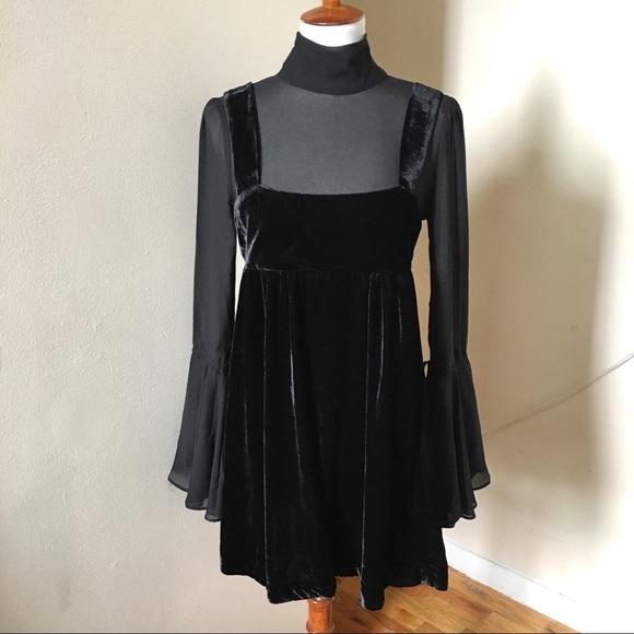 Free People Counting Stars Velvet Sheer Dress - Picture 3 of 8